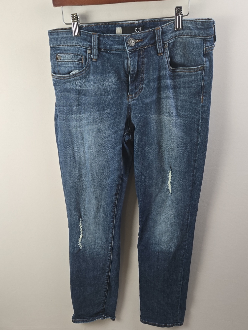 Kut from the Kloth Catherine Boyfriend Jeans Sz 10 Distressed Denim Streetwear